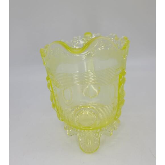 Antique Greentown Indiana Tumbler Vaseline Glass Creamer Dewey Pattern MINT - Picture 5 of 9